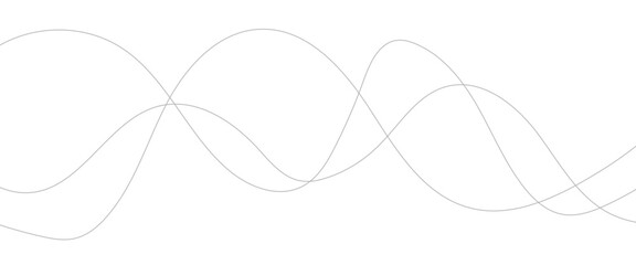 Thin wavy line abstract background. Abstract black lines wave curve motion on white background. Vector Illustration.