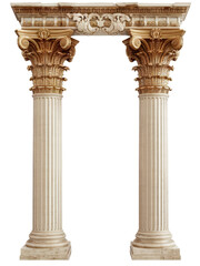 Obraz premium classical column arch isolated on white background.