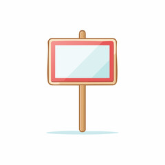 Fototapeta premium Vector illustration of a blank wooden signpost with a red border on a white background