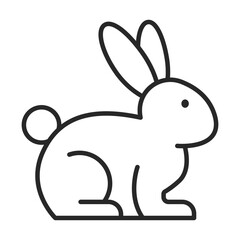 Obraz premium Rabbit line art icon with simple outline style for animal, pet, and wildlife illustration.