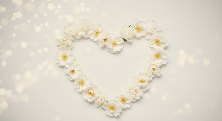 Obraz premium White flower heart shape design