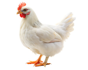 Fototapeta premium white chicken isolated on white background ,PNG. AI Generated.