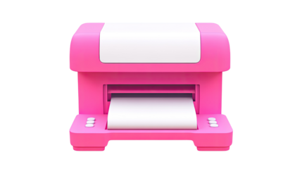 Paper printer 3D render office device icon isolated on white background
