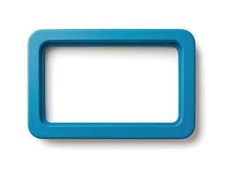 Empty teal rectangular frame on white background