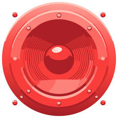Vibrant Red Speaker Illustration Sound System Audio Equipment Entertainment Graphic
