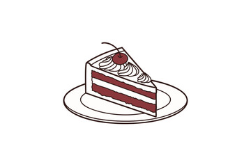Slice of cake icon triangle piece sweet dessert bakery
