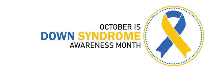 Down Syndrome Awareness Month October Support Inclusion Advocacy. Background, poster, postcard, banner design.