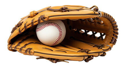 Isolated Baseball Glove and Ball