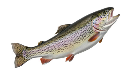 Isolated Rainbow Trout Jumping