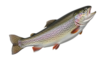 Isolated Rainbow Trout Jumping