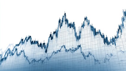 Abstract stock market graph, showing fluctuating trends