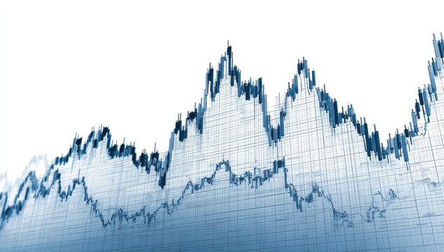 Abstract stock market graph, showing fluctuating trends
