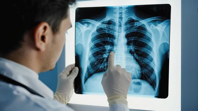 Doctor Examining Chest XRay Radiograph Medical Diagnosis Healthcare Professional