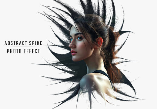 Abstract Spike Dispersion Photo Effect Mockup