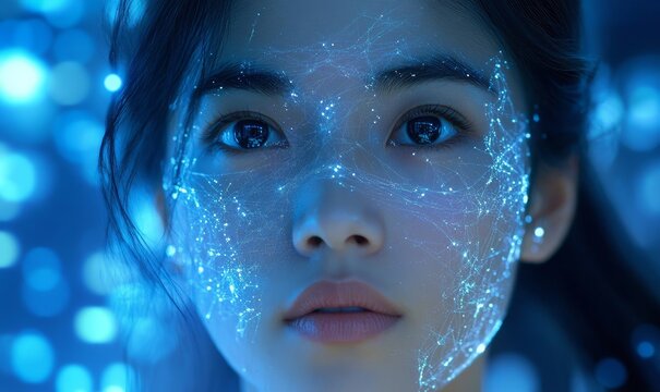 Female Asian cybersecurity IT technician analysing dangerous artificial intelligence threats. The image showcases the importance of securing private data and protecting digital, Generative AI