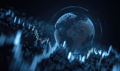 Globed digital data visualization of global trends