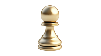 Chess pawn 3D render icon game piece isolated on white background