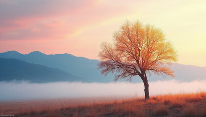 mountain background with clouds and trees with a cool feel
