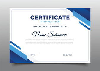 Business Certificate of appreciation template geometric gradient design decoration