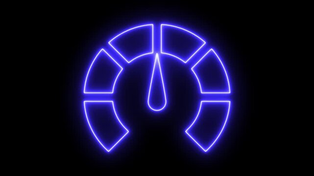 Neon line Car Speedometer Display Animation, Animated Speedometer Dashboard Gauge. 4k motion graphics