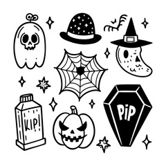 Happy Halloween Spooky Nighttime Scene Horizontal Background