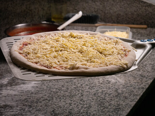 Pizza margarita in the making 