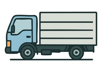 荷台付きトラックのイラスト