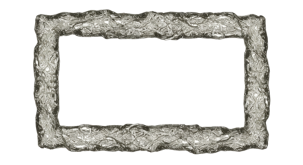 Ornate silver frame showcasing a blank canvas, perfect for art display or photography, isolated on white background