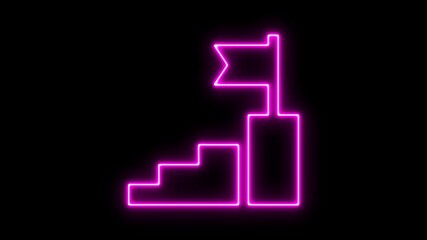 Neon line flag rising business graph representing gdp economic growth. Business graph rising icon with flag .flag showing data flow. Global economy background.
 - Powered by Adobe