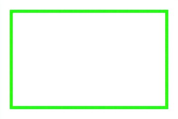 Neon Green Frame A white rectangle bordered by a simple, vibrant neon green outline, creating a clear and defined visual space