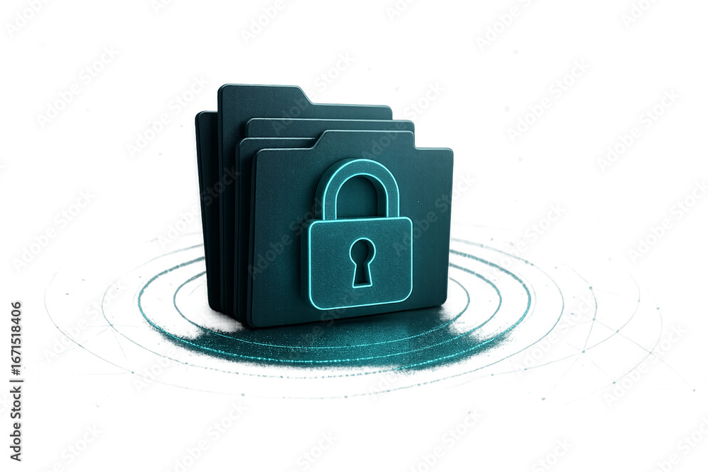 Aufkleber secure digital files: an evocative rendering of secure digital files, symbolizing data protection an