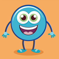 design logo icon vector cartoon mascot happy eyeball