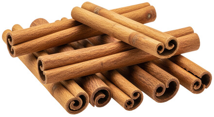 Isolated Cinnamon Sticks Pile