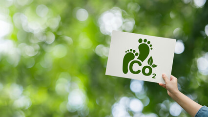 Carbon dioxide emissions, the concept of carbon footprint, greenhouse gases, environmental...