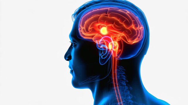 Human Brain Anatomy: Detailed 3D Model of the Central Nervous System, highlighting the Thalamus and Hypothalamus