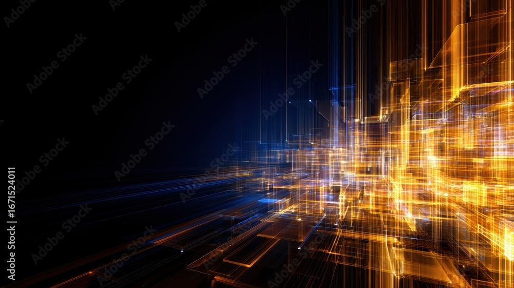 Aufkleber abstract digital background with glowing lines and patterns, representing technology and innovation