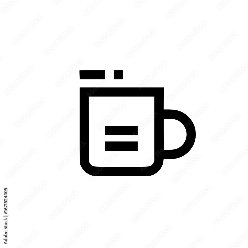Poster equals symbol on mug icon vector for academic mathematical or logic concept graphics