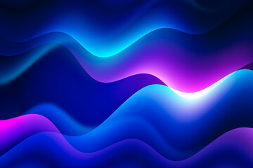Elegant abstract background with glowing liquid waves in smooth blue and purple gradients for a modern digital design