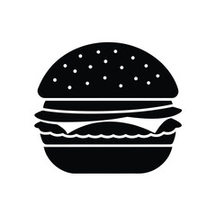 Simple Black and White Hamburger Icon Graphic Design Element
