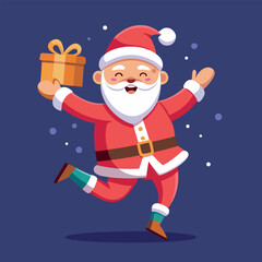Cheerful dancing Santa Claus