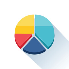 Fototapeta premium Isometric Colorful Pie Chart Data Graphic