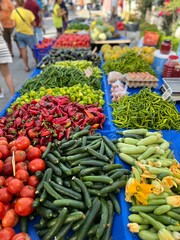 vegetables on market stall