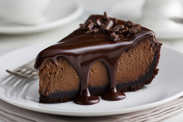 Dark Chocolate Espresso Ganache Cheesecake, a decadent masterpiece featuring a rich chocolate cookie crust that cradles a velvety cheesecake filling infused with bold espresso and