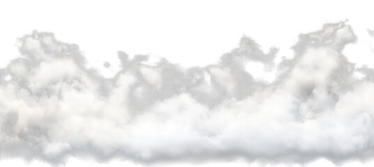 White clouds isolated on transparent background, a fluffy and soft sky element