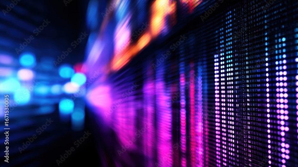 Aufkleber abstract digital background with vibrant lights and patterns creating a dynamic atmosphere