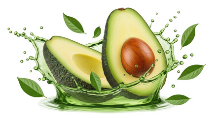 Isolated Avocado Splash