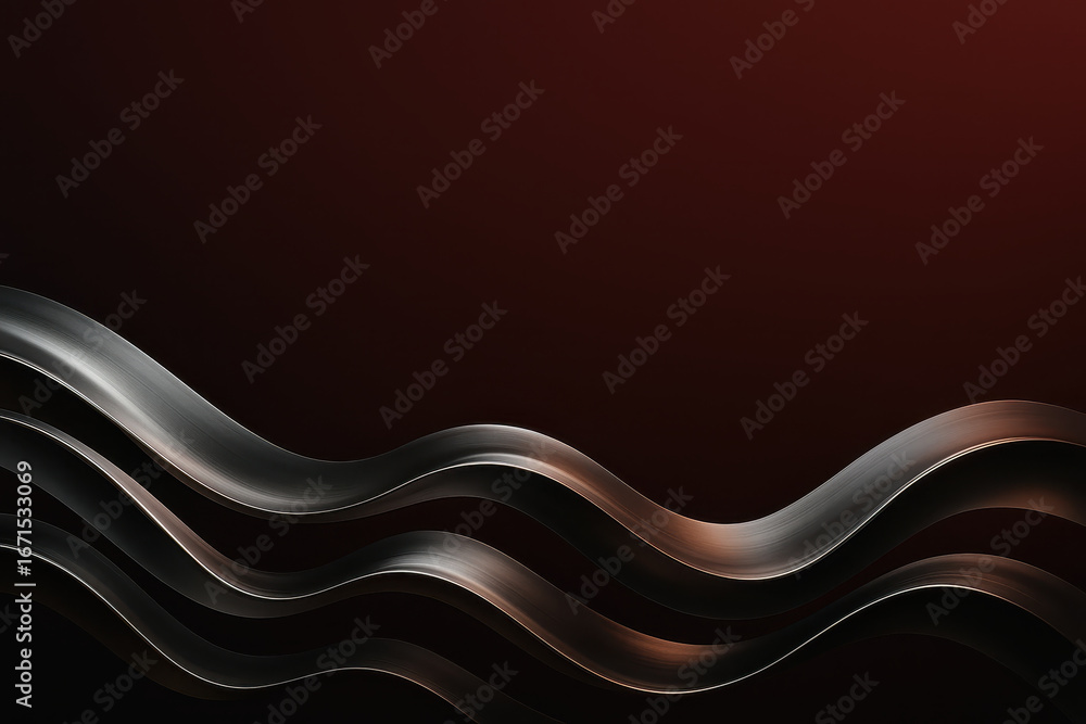 Poster black friday sale banner background with metallic wavy lines and dark gradient design creating moder