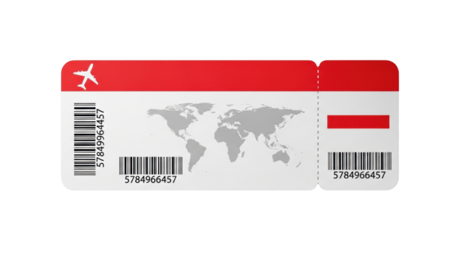 Isolated Airplane Ticket