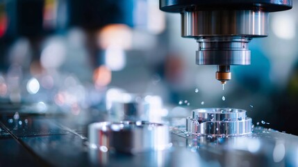 Precision machining process in a modern factory showcasing intricate metal fabrication techniques