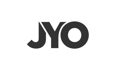 JYO logo design template with strong and modern bold text. Initial based vector logotype featuring simple and minimal typography. Trendy company identity.